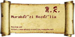 Muraközi Rozália névjegykártya